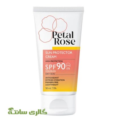 کرم ضدآفتاب بدون رنگ پوست خشک پتال رز Petal rose حجم 50 میل
