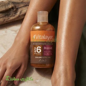 روغن آفتاب برنزه کننده برن ویت ویتالایر اکلیلی طلایی SPF 6