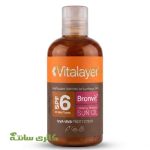 روغن آفتاب برنزه کننده برن ویت ویتالایر با شاین طلایی SPF 6